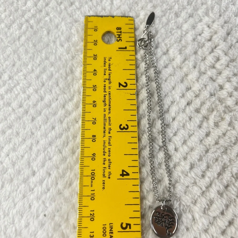 American Girl Silver Tree Medallion Pendant Curb Chain Necklace Kids Jewelry